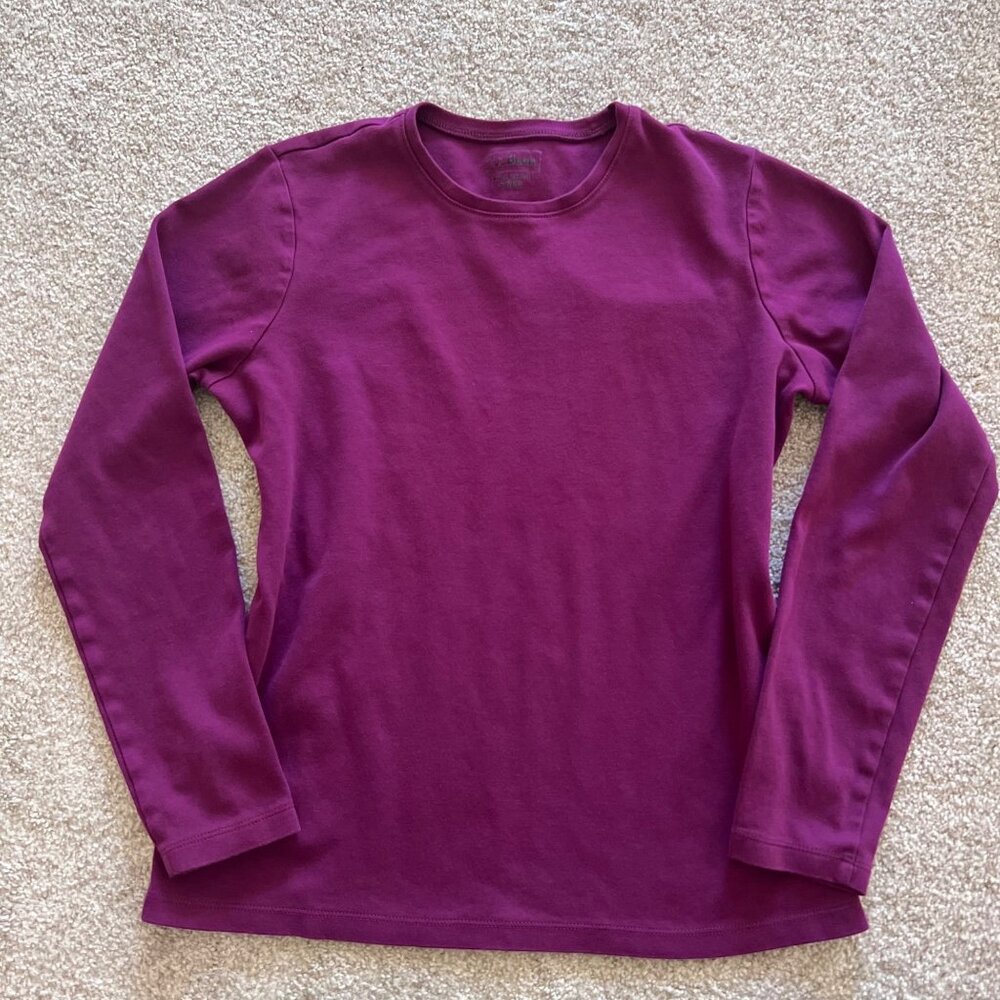 L.L. Bean Thick Cotton Purple Long Sleeve Top S NWOT